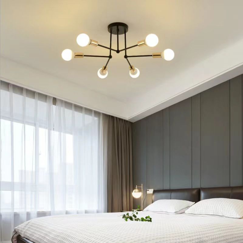 Valentina Flush Mount Ceiling Lights Linear Industrial, Metal/Glass, Bedroom - Lumpaz
