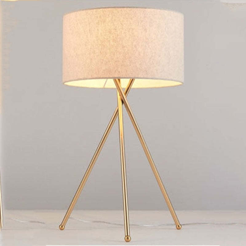 Baines Modern Tripod Floor & Table Lamp, Fabric - Lumpaz