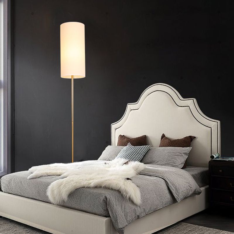 Eryn Modern Cylinder Shape Metal Fabric Floor Lamp - Lumpaz