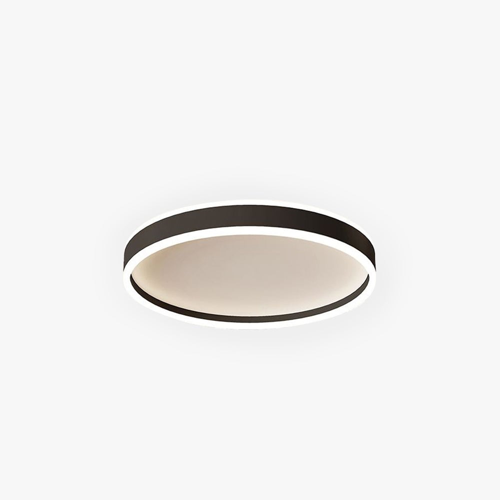 Quinn Modern Round Led Metal Flush Mount Ceiling Light, White/Black - Lumpaz