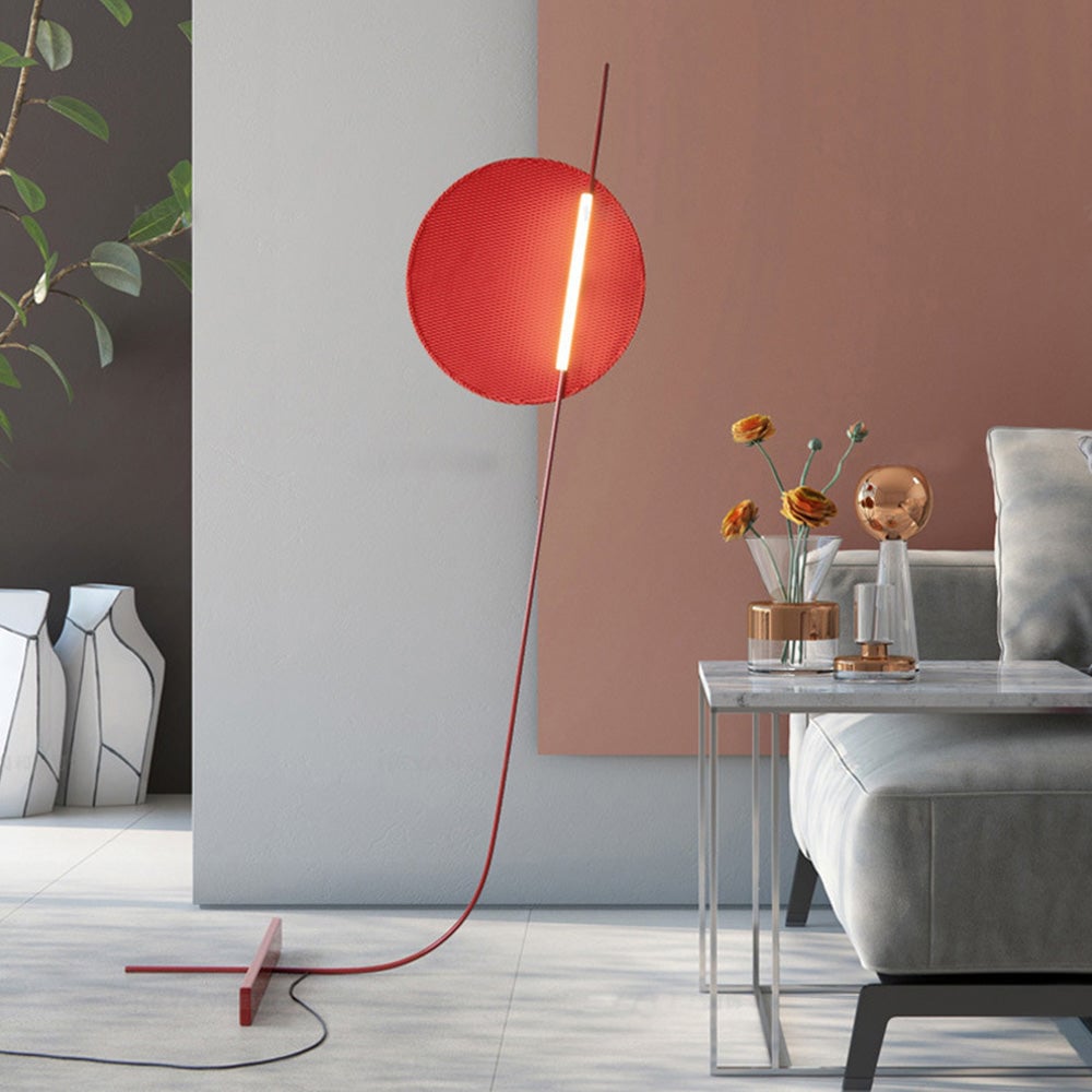 Elif Floor Lamp Blood Moon Postmodern, Metal, Red, Bedroom - Lumpaz