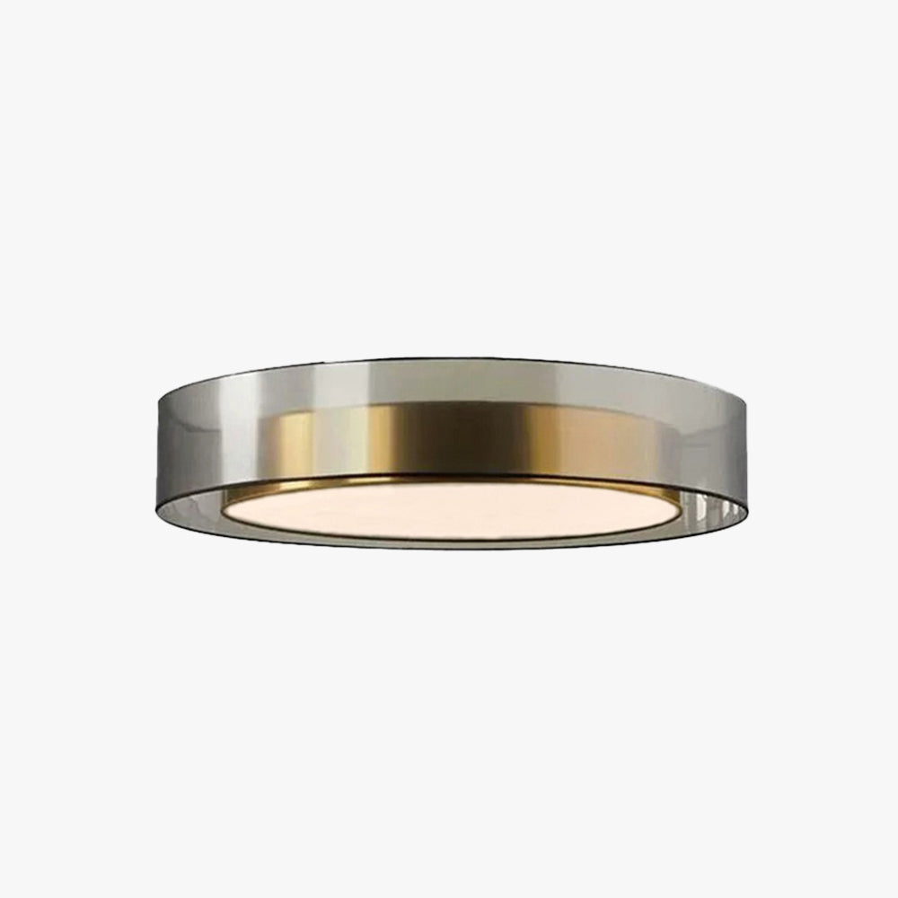 Quinn Nordic Modern Round LED Flush Mount Ceiling Light, Gold - Lumpaz