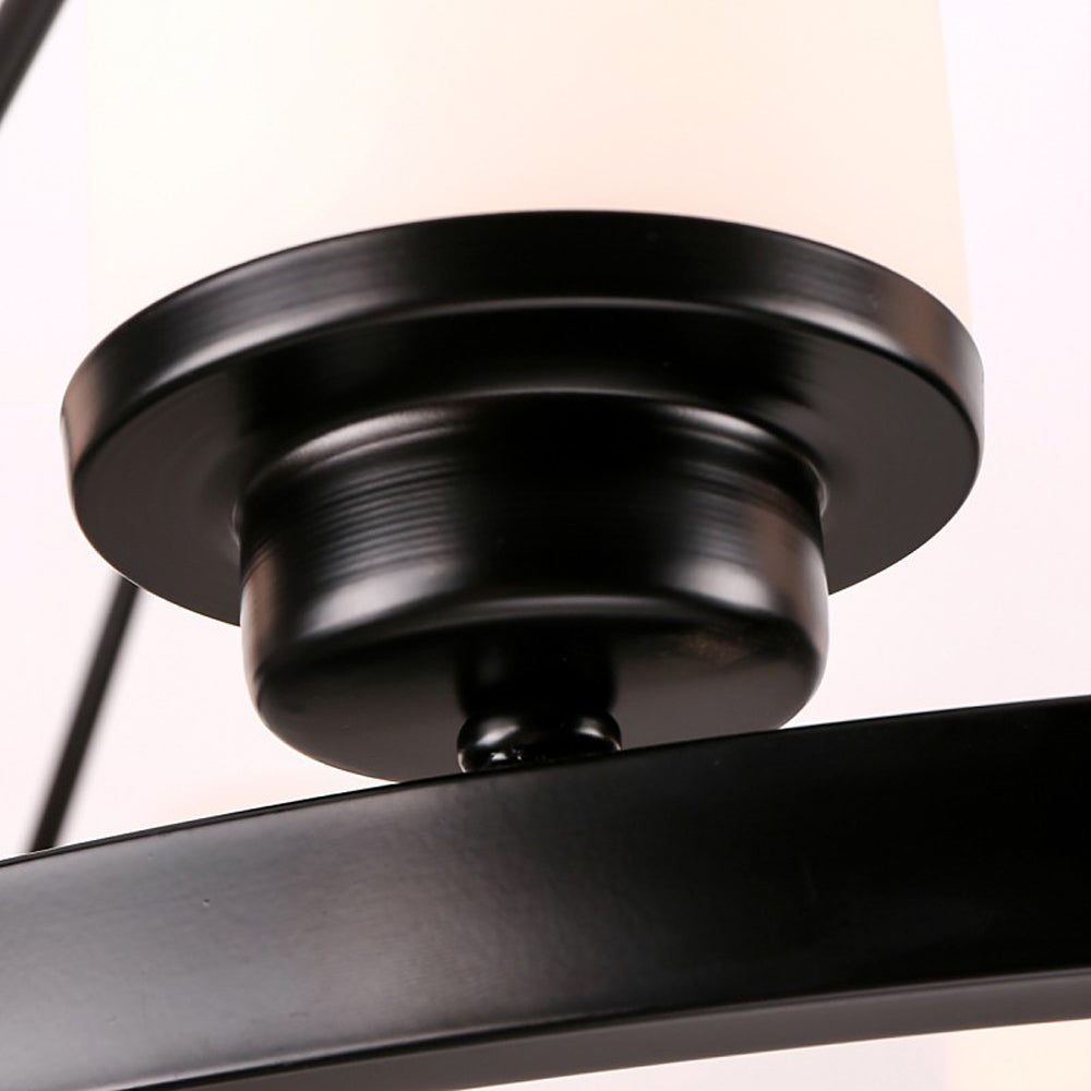 Alessio Retro Black Metal/Glass Chandelier for Living Room - Lumpaz