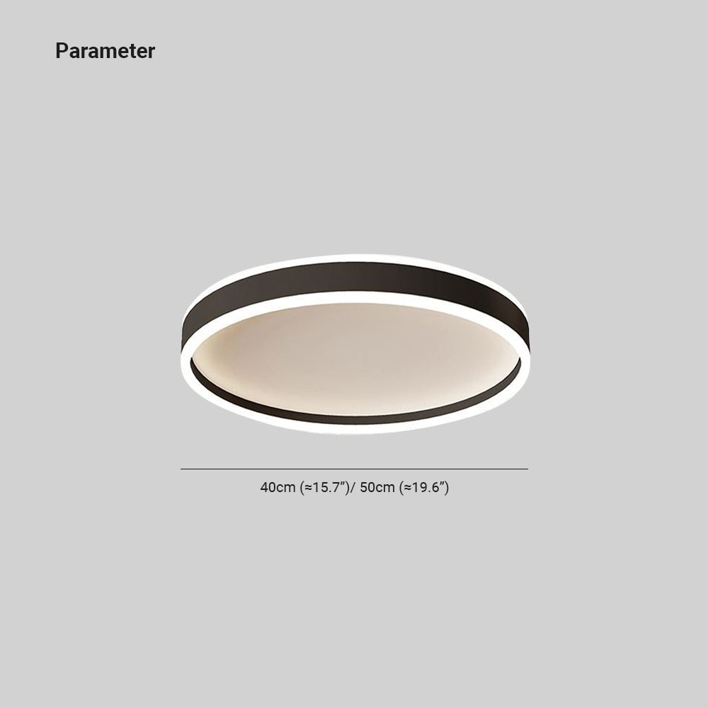 Quinn Modern Round Led Metal Flush Mount Ceiling Light, White/Black - Lumpaz