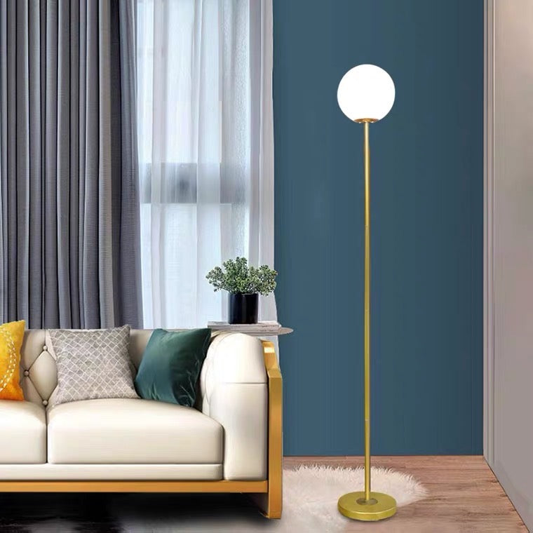 Valentina Simple Single Glass Bubble Floor Lamp - Lumpaz