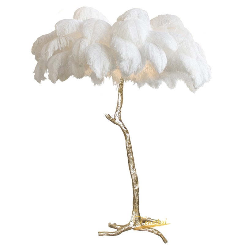 O'Moore Nordic Luxury Unique Ostrich Feather Floor Lamp/Table Lamp - Lumpaz