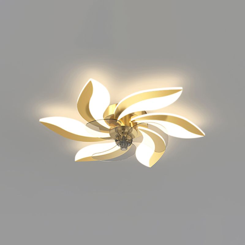 Hana Modern Flower Ceiling Fan with Light, 3 Color, L 25.5"/27"/31"/35.5" - Lumpaz