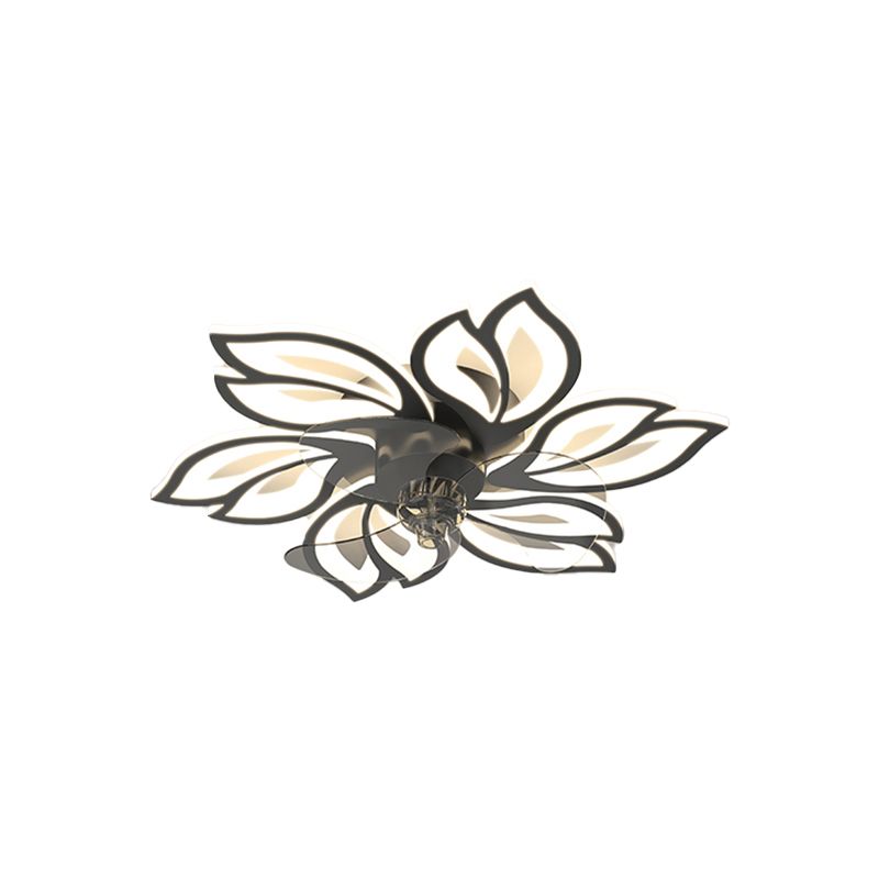 Hana Modern Flower Ceiling Fan with Light, 3 Color, L 25.5"/27"/31"/35.5" - Lumpaz