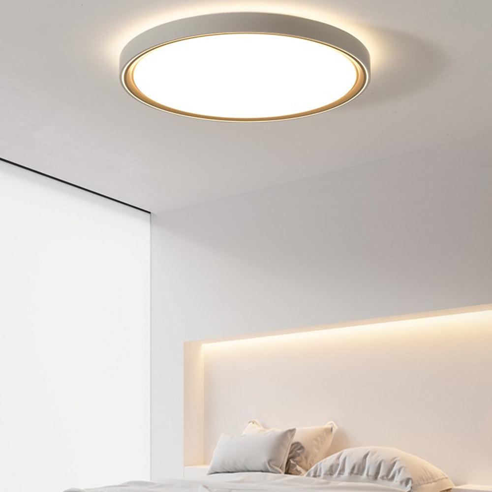 Quinn Minimalist Round/Square Metal/Acrylic Flush Mount Ceiling Light, Gold - Lumpaz