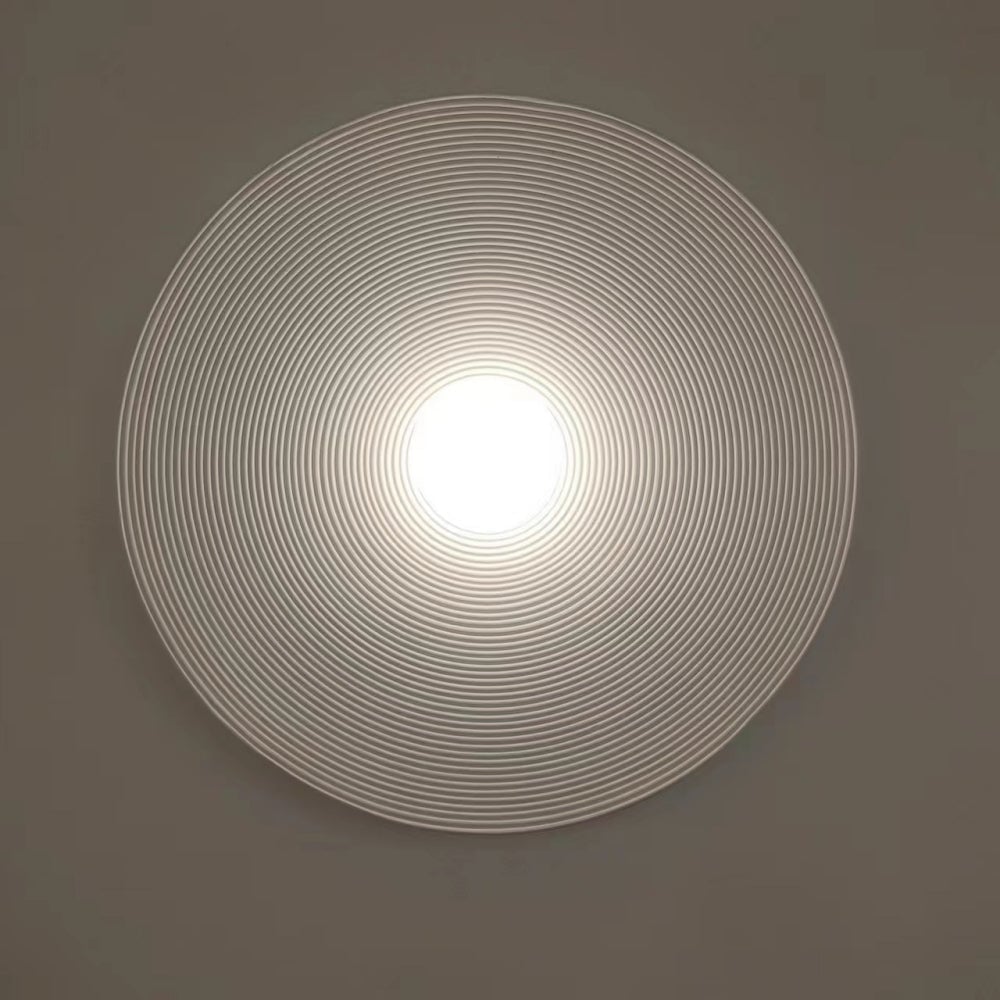 Elif Modern Round Indoor Wall Lamp Wood/White/Green Bedroom Living Room - Lumpaz