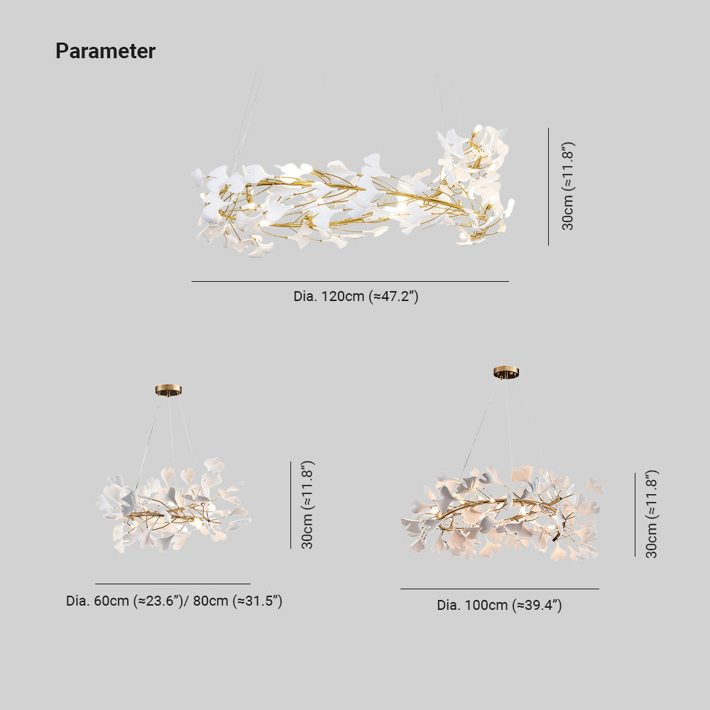 Olivia GinkLuxe Modern Golden LED Chandelier, Metal & Ceramic - Lumpaz