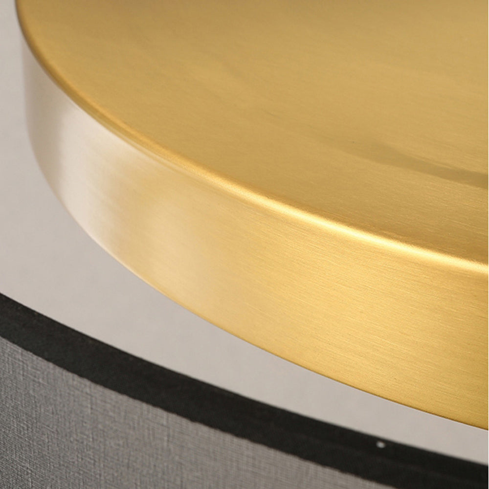 Quinn Nordic Modern Round LED Flush Mount Ceiling Light, Gold - Lumpaz