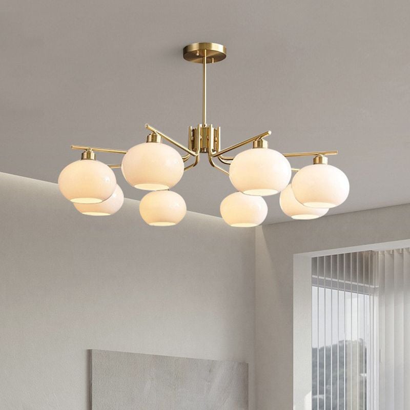 Valentina Pendant Light Semi-Circular Modern, Metal/Glass, Gold/Nickel, Dining Room - Lumpaz