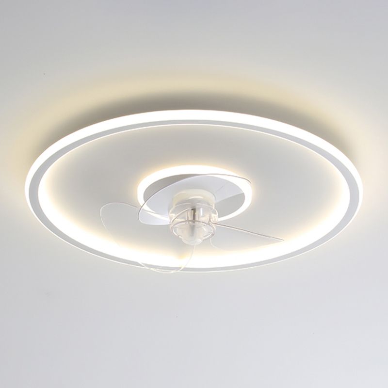Edge White Ceiling Fan with Light, 8 Style, L 16"/18" - Lumpaz