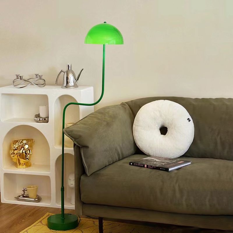 Salgado Floor Lamp Mushroom Middle Ancient, Arc Metal, Green, Dining Room - Lumpaz