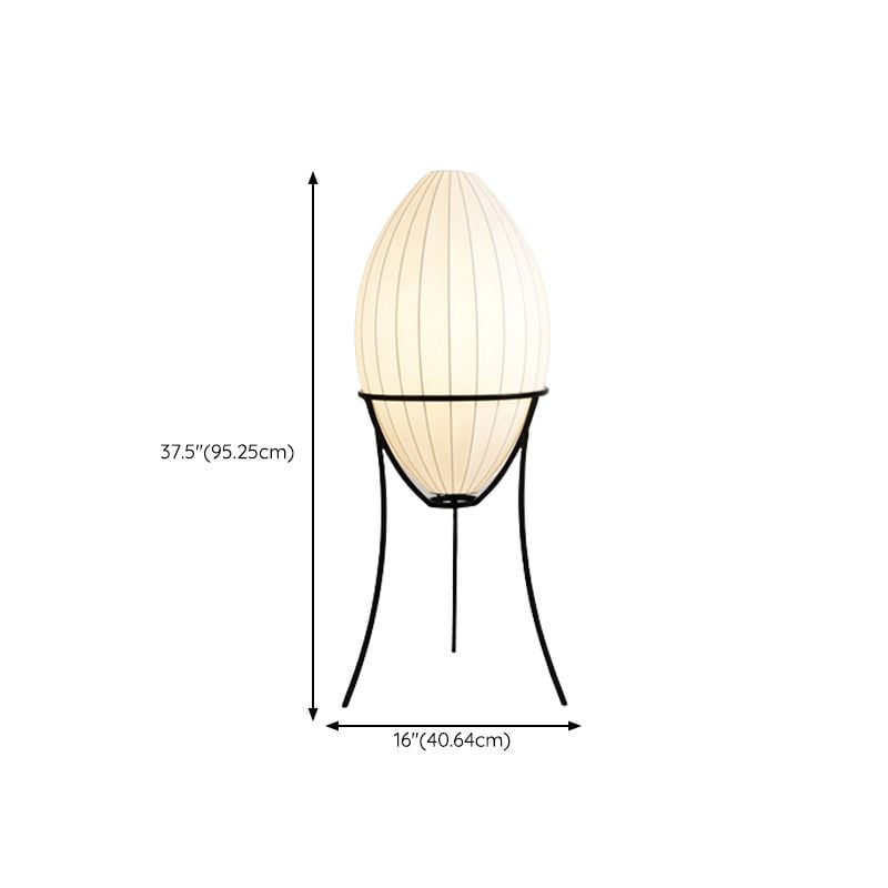 Renée Modern Egg Shaped Fabric & Metal Floor Lamp - Lumpaz