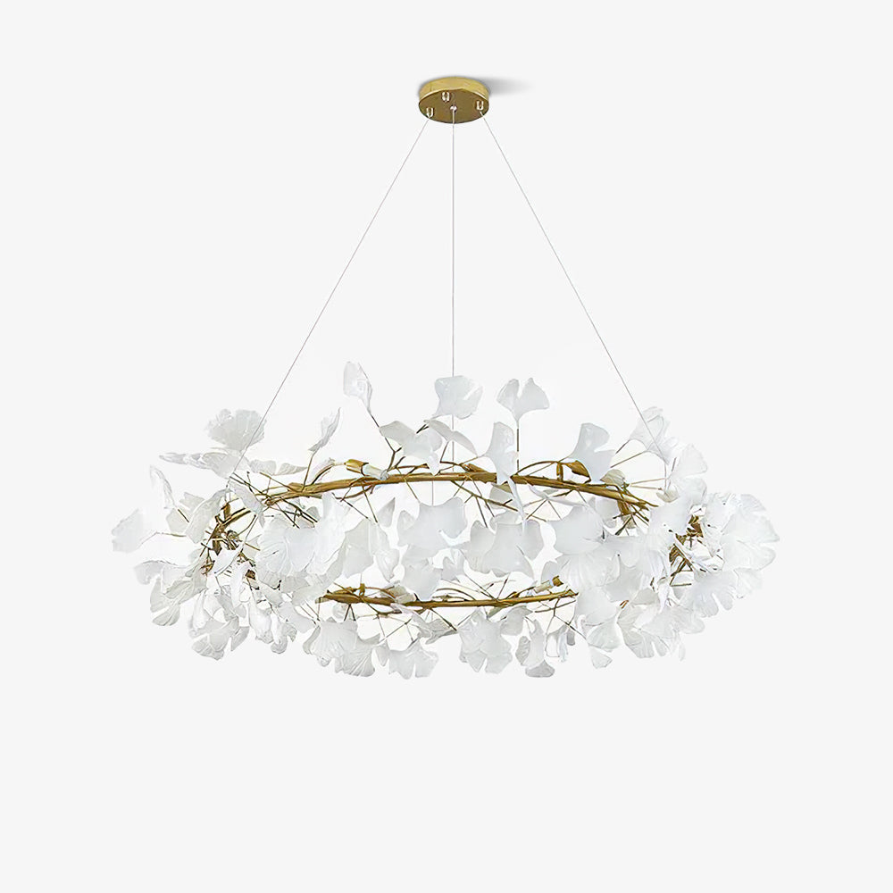 Olivia EarthenGlo Modern Kitchen White Art Deco Chandelier, Metal & Ceramic - Lumpaz