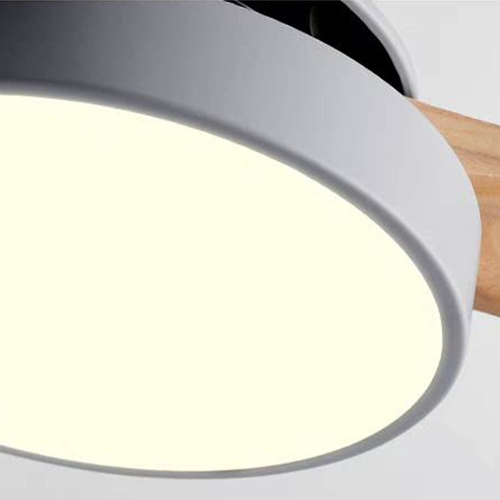 Walters 3-Blade White & Gray Ceiling Fan with Light, Metal & Wood, DIA 52'' - Lumpaz