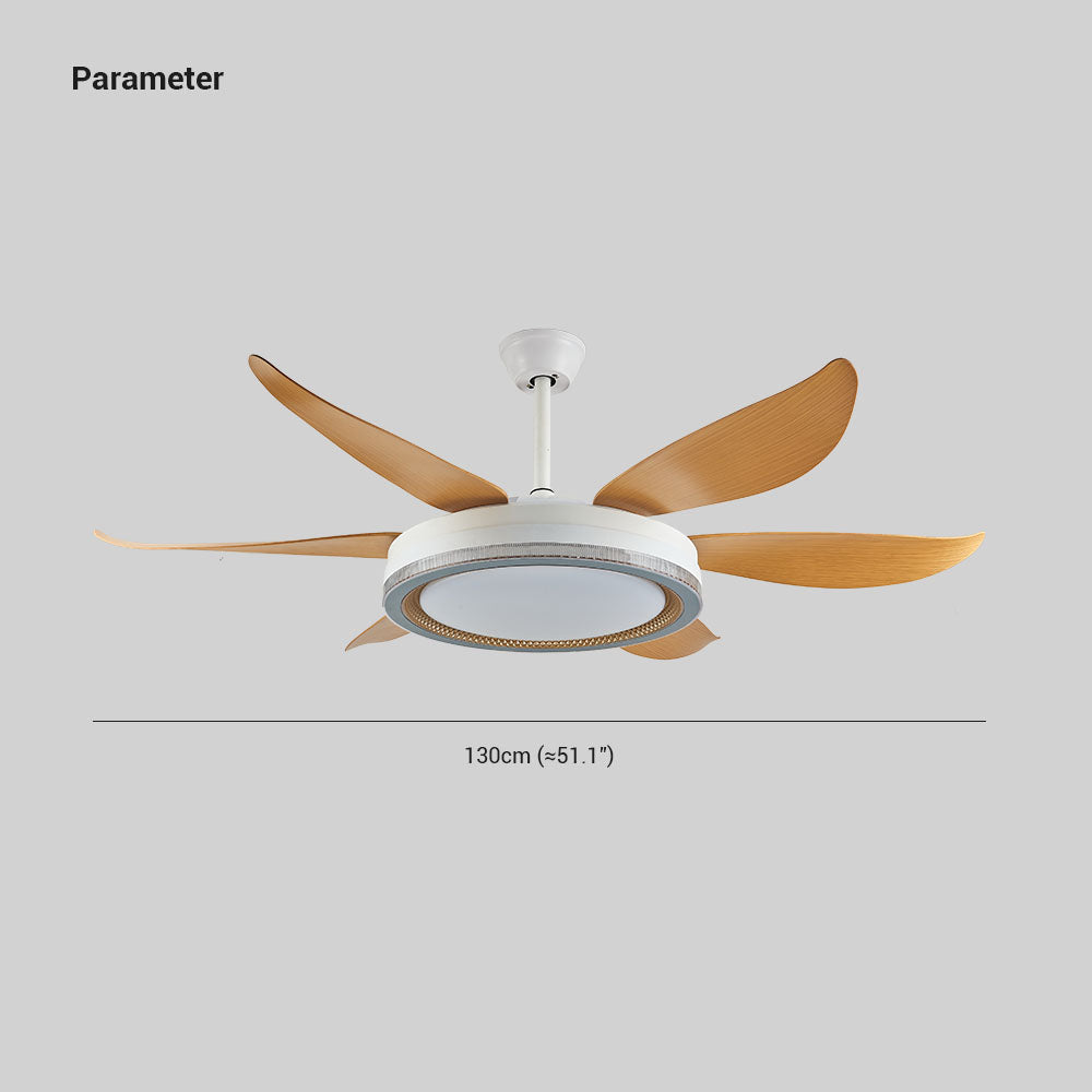Haydn 6-Blade DC Ceiling Fan with Light, White & Wood - Lumpaz