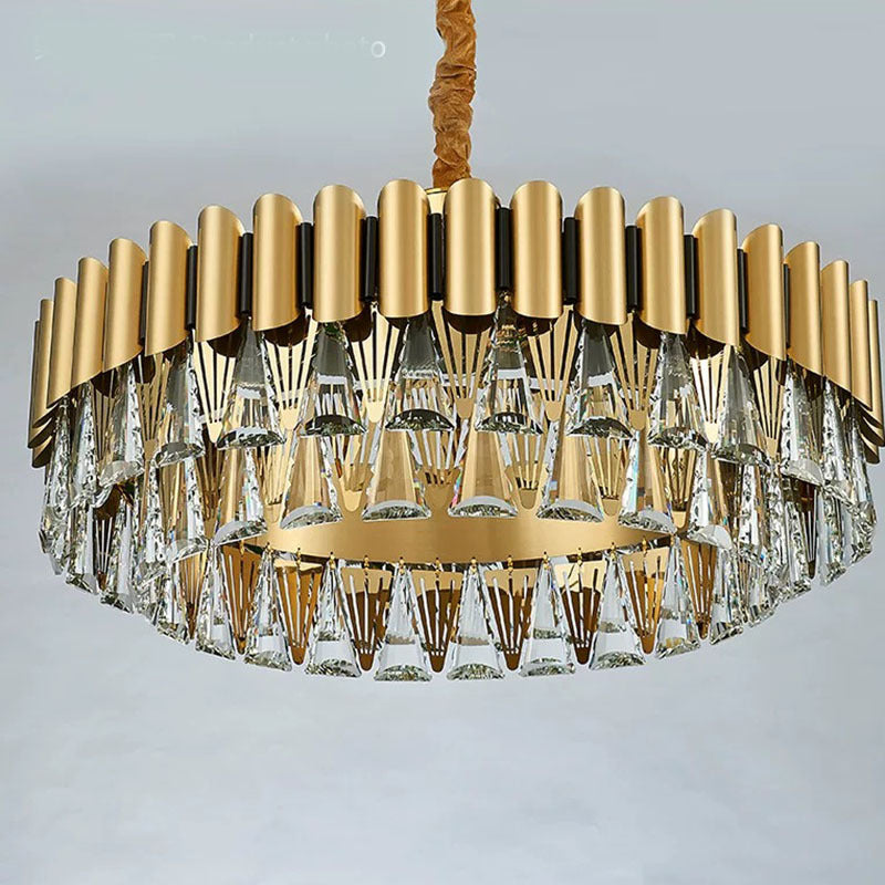 Marilyn Postmodern Nordic Round Gold Crystal Chandelier - Lumpaz