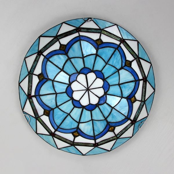 Eryn Flush Mount Glass Colorful Ceiling Light, Bedroom - Lumpaz