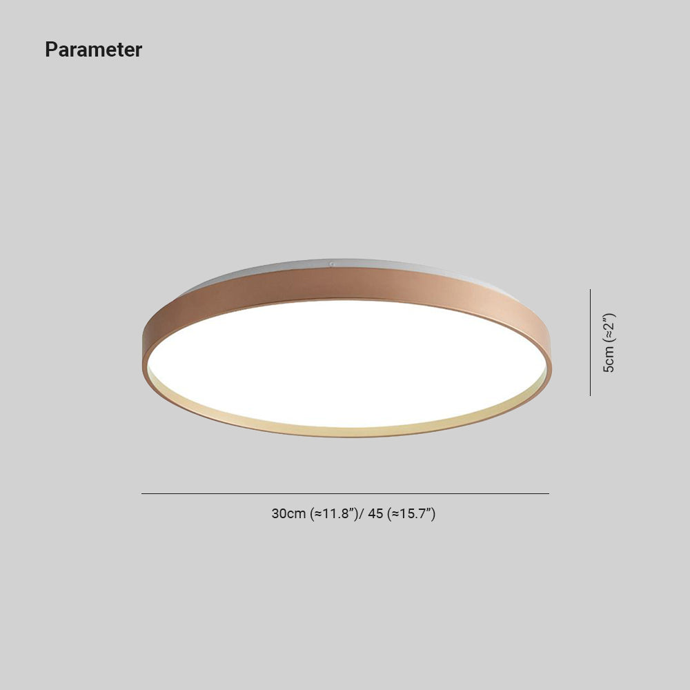 Quinn Minimalist Round Metal/Acrylic Flush Mount Ceiling Light, White/Coffee/Gray/Gold - Lumpaz
