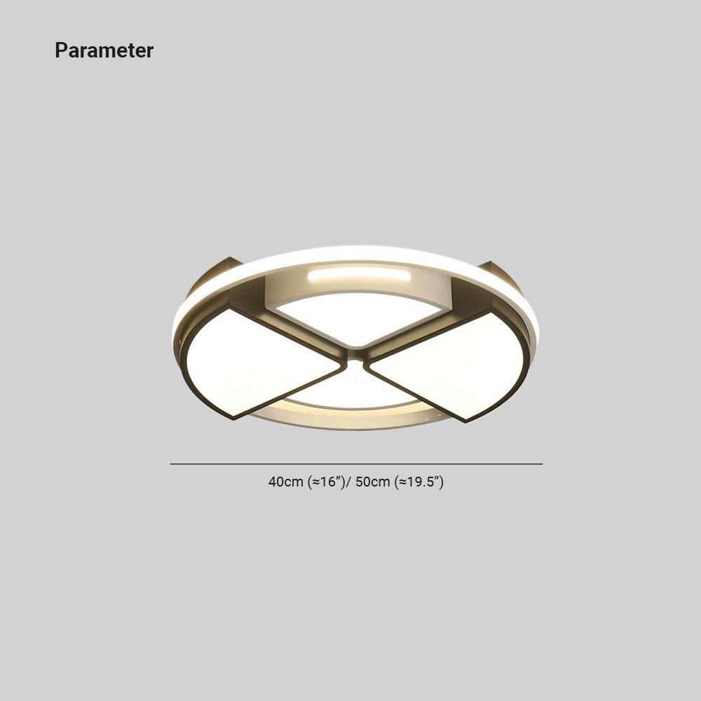 Quinn Modern Round Flush Mount Ceiling Light, Black&White - Lumpaz