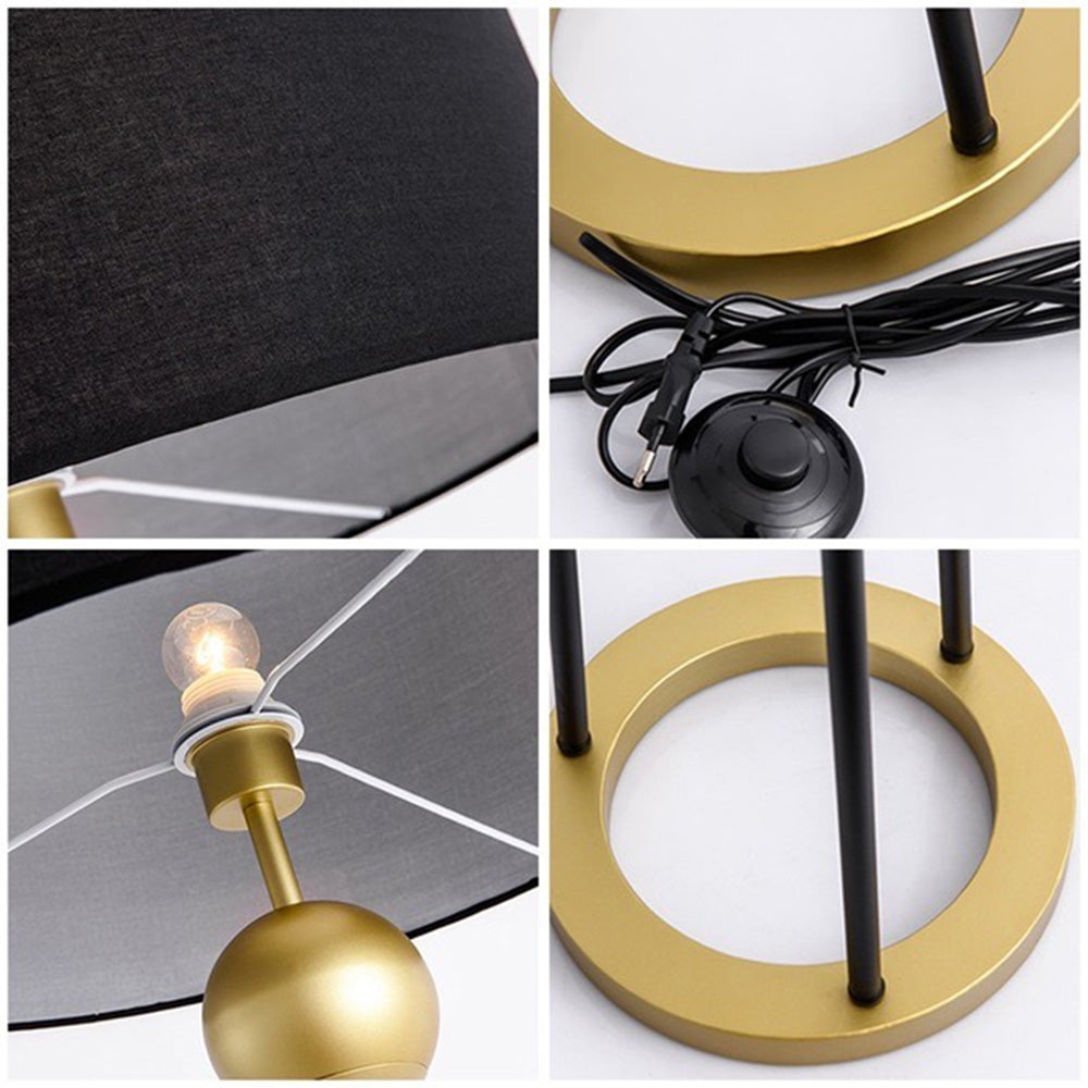 Salgado Modern Tripod Metal Floor Lamp, Black - Lumpaz