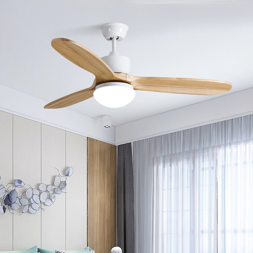 Haydn 3-Blade Modern DC Ceiling Fan, 2 Color, Metal & Wood, 52'' - Lumpaz