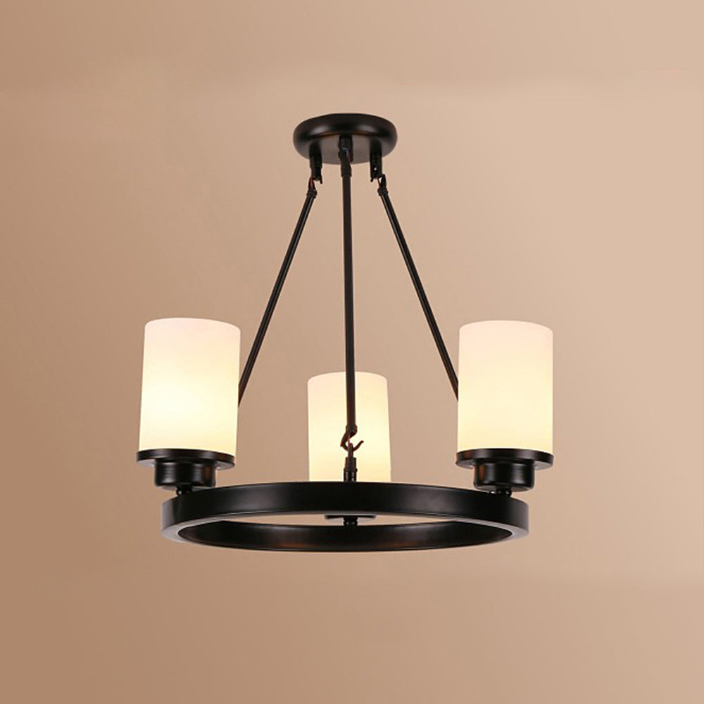 Alessio Retro Black Metal/Glass Chandelier for Living Room - Lumpaz