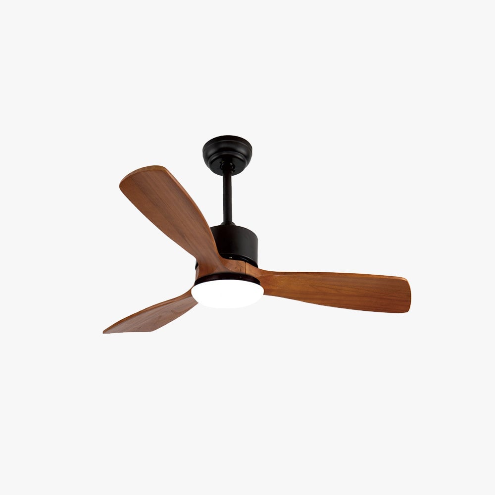 Haydn 3-Blade Modern DC Ceiling Fan, 2 Color, Metal & Wood, 52'' - Lumpaz