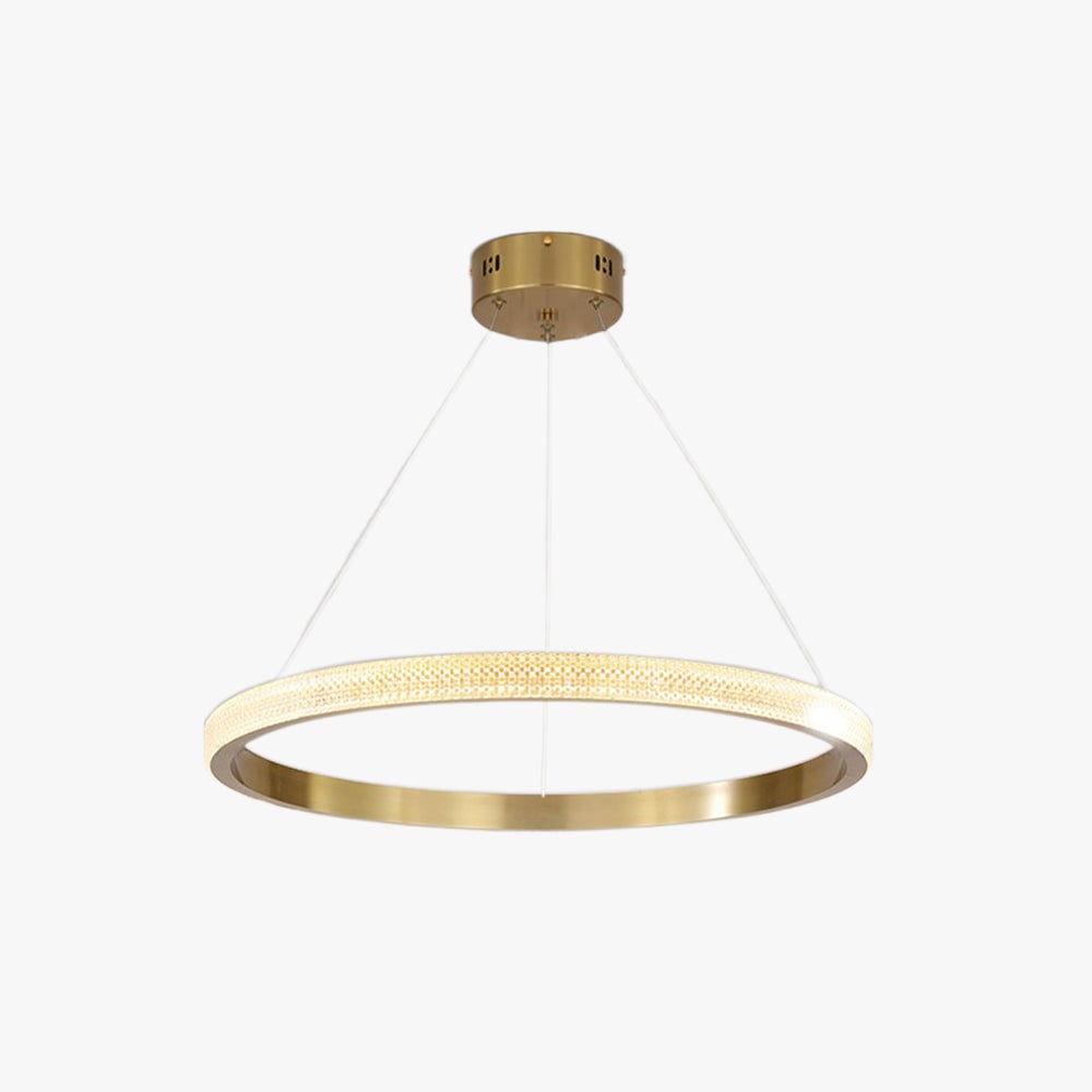 Kirsten Modern Ring Metal/Arcylic LED Pendant Light, Black/Gold - Lumpaz