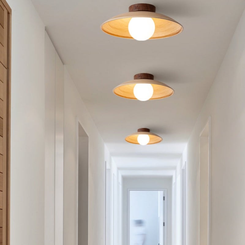 Ozawa Vintage Flush Mount Ceiling Light Wood/Metal/Glass Bar/ Hotels - Lumpaz