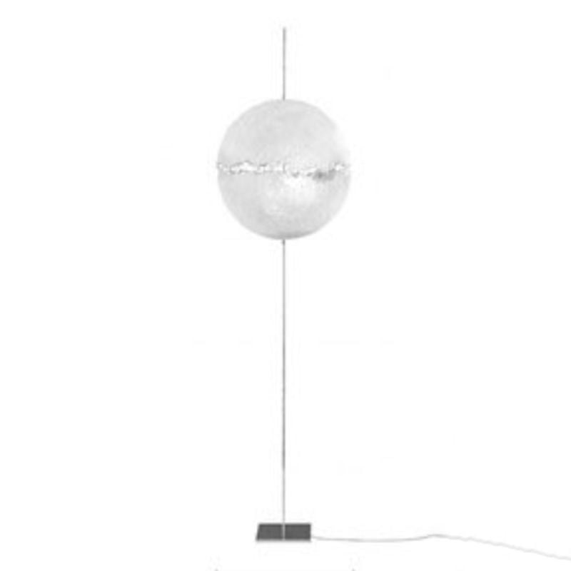 Elif Modern Moon Globe Metal Resinn Floor Lamp, Gold/Silver - Lumpaz