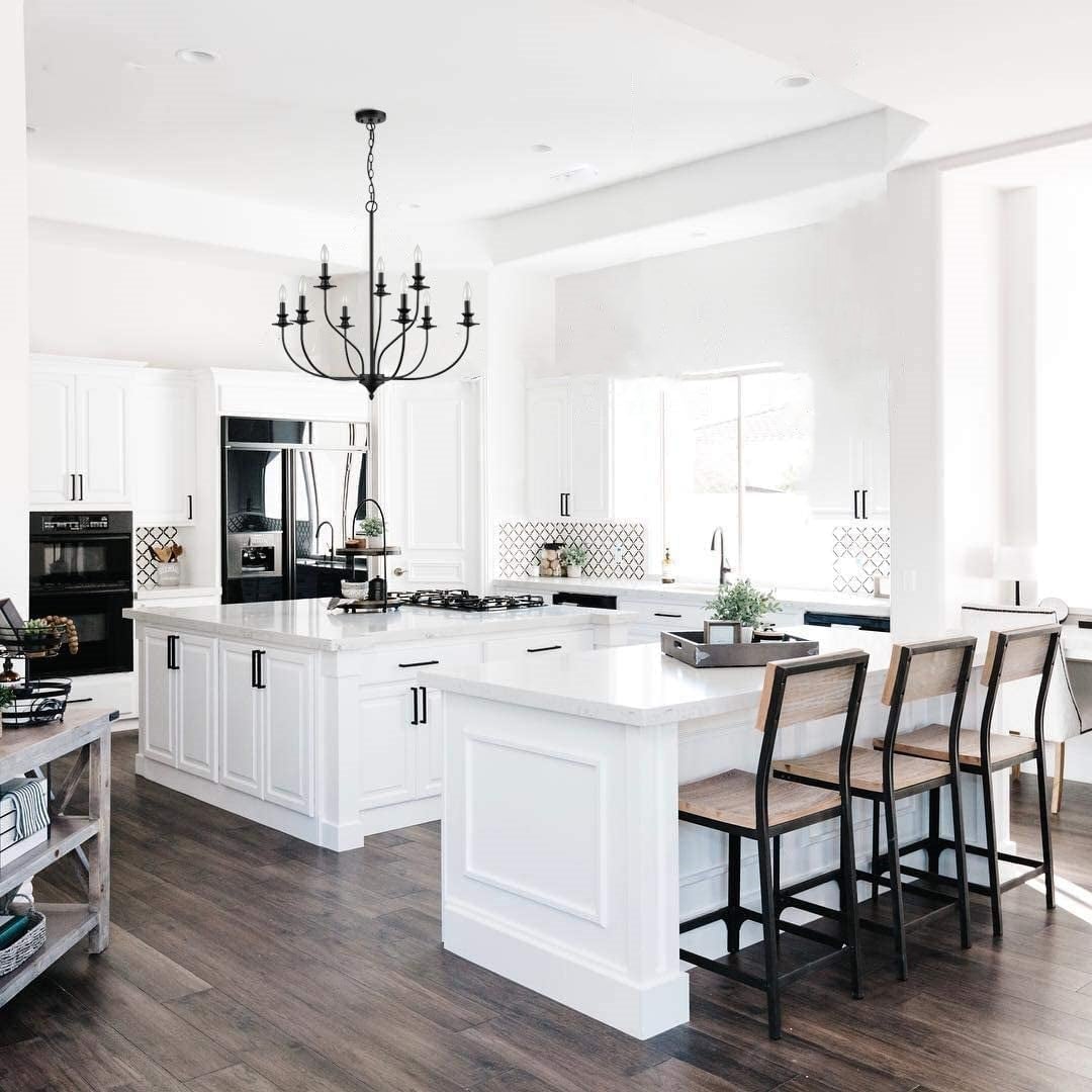 Silva Modern LED Chandelier Black Metal Bedroom Living Room - Lumpaz