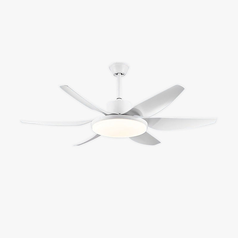 Haydn Basic Modern 6-Blade DC Ceiling Fan with Light, Black & White, 51'' - Lumpaz