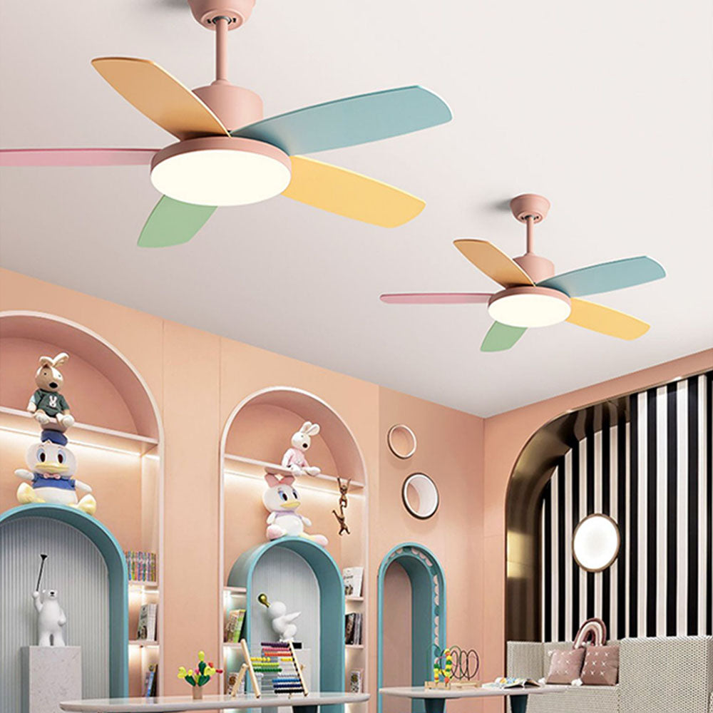 Morandi 5-Blade DC Colorful Ceiling Fan with Light, Summer, 41'' - Lumpaz
