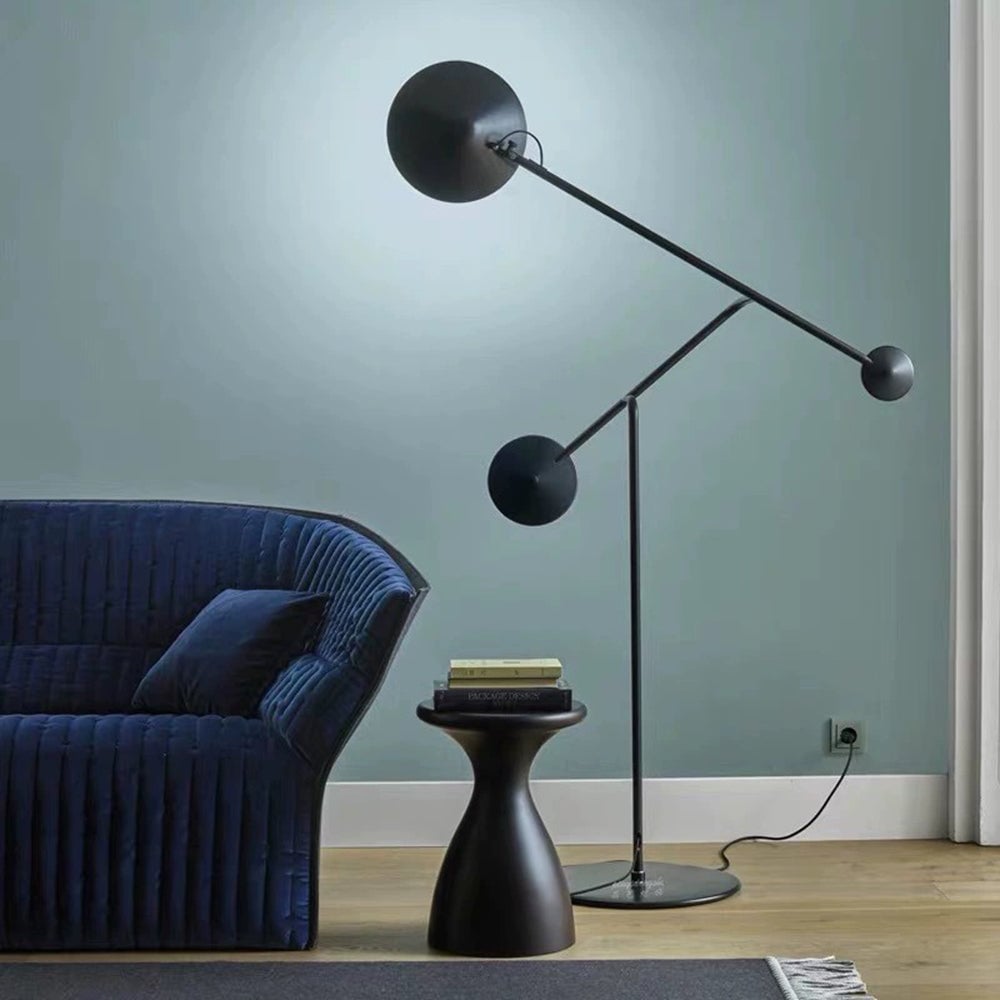 Avi Post Modern Metal Floor Lamp, Black - Lumpaz