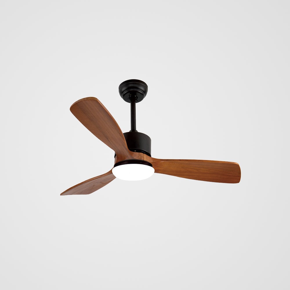 Haydn 3-Blade Modern DC Ceiling Fan, 2 Color, Metal & Wood, 52'' - Lumpaz