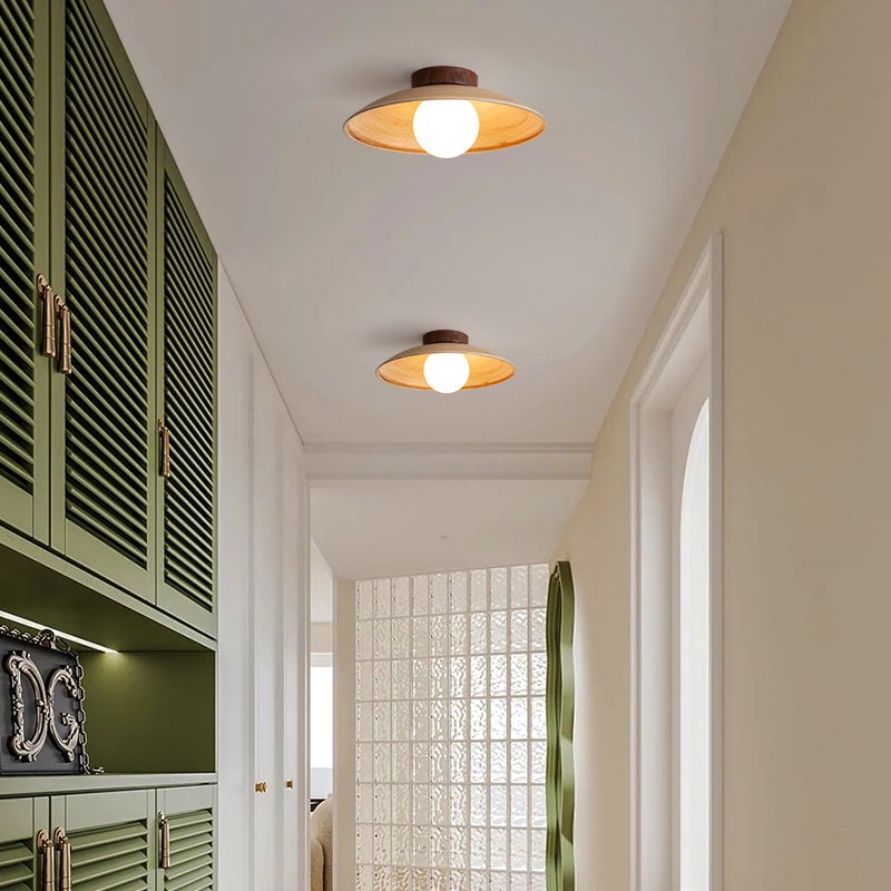 Ozawa Vintage Flush Mount Ceiling Light Wood/Metal/Glass Bar/ Hotels - Lumpaz