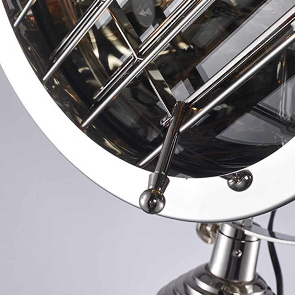 Salgado Retro Tripod Metal Floor Lamp, Silver, Bedroom/Study - Lumpaz