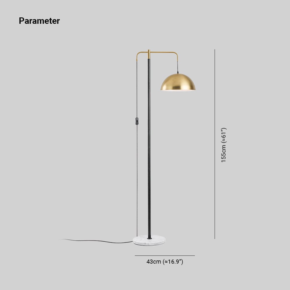 Carins Minimalist Geometric Marble Base/Metal Floor Lamp - Lumpaz