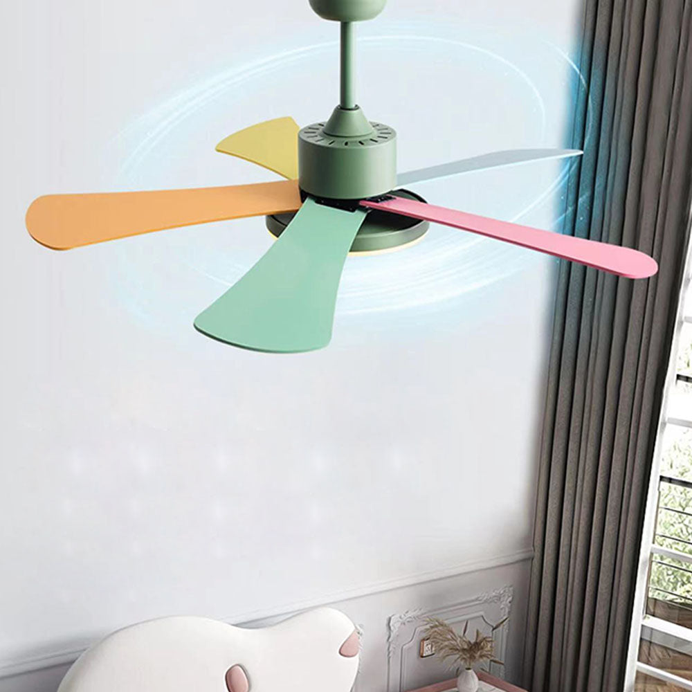 Morandi 5-Blade DC Colorful Ceiling Fan with Light, Summer, 41'' - Lumpaz