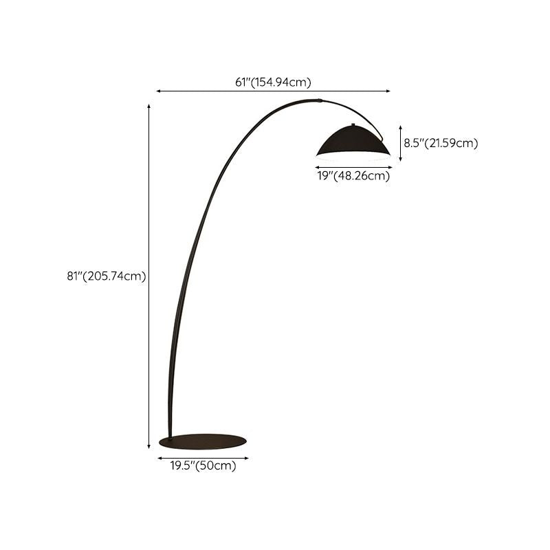 Avi Modrn Fishing Rod Metal Floor Lamp, Black - Lumpaz