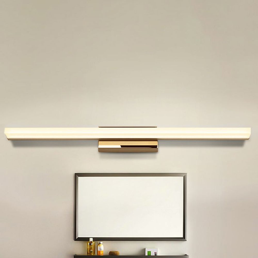 Leigh Minimalist Metal Linear Mirror Vanity Wall Lamp Black/Chrome - Lumpaz