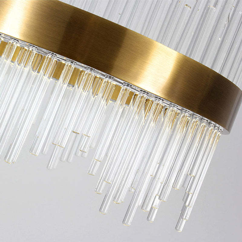 Marilyn Modern Round/Rectangular Chain Chandelier, Gold - Lumpaz