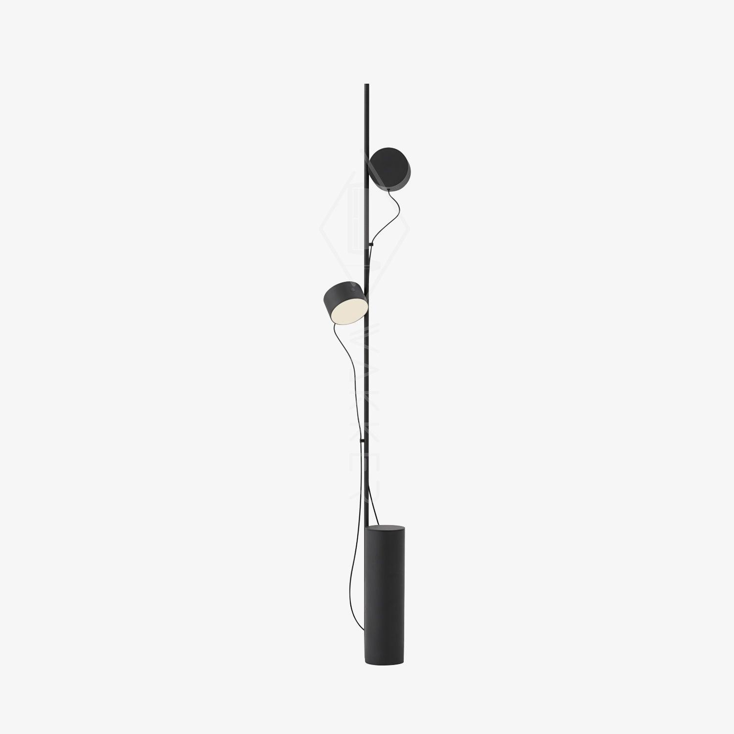 Avi Floor Lamp Cylindrical/Linear Modern, Metal, Black, Bedroom - Lumpaz