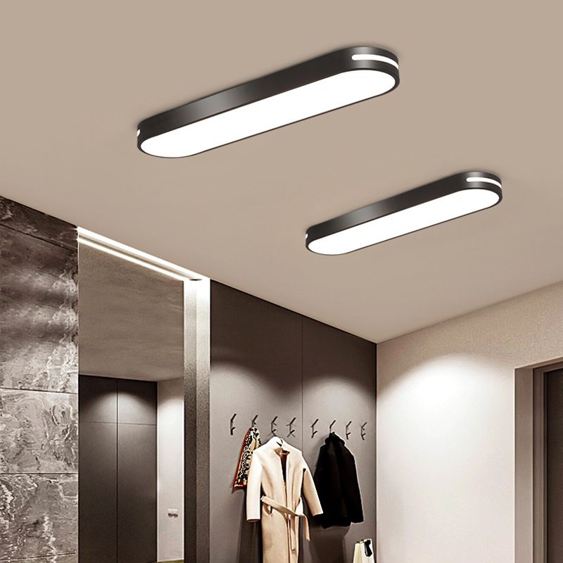 Quinn Oval Flush Mount LED Ceiling Light Black/White/Gray/Gold Bedroom - Lumpaz