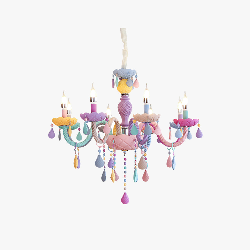 Morandi Modern Metal Colorful Chandelier for Children's Room, Living Room - Lumpaz
