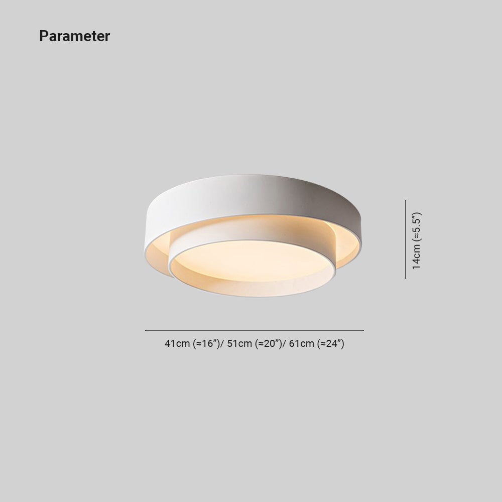 Quinn Nordic Art Deco White Circular Flush Mount Ceiling Light - Lumpaz